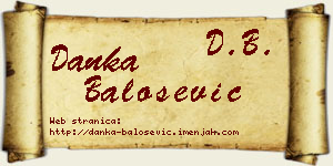 Danka Balošević vizit kartica